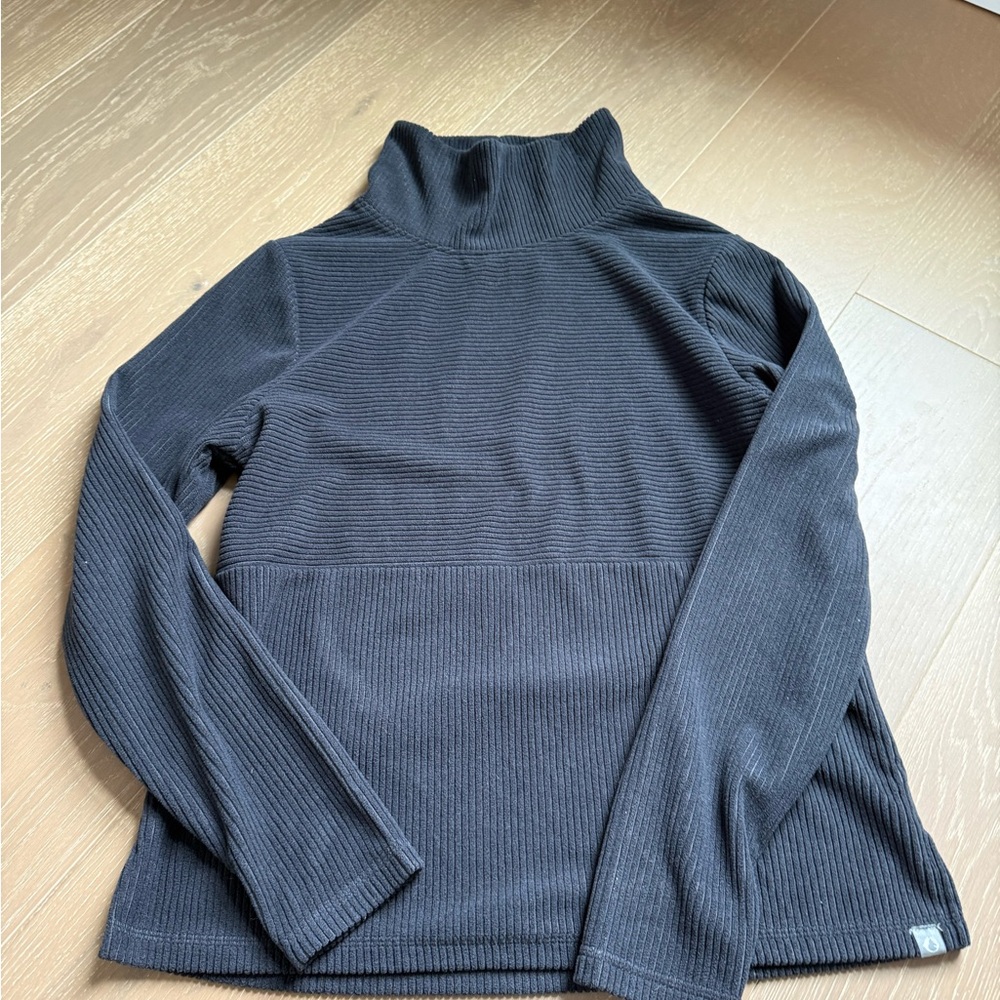 Black Ribbed Turtleneck Sweater